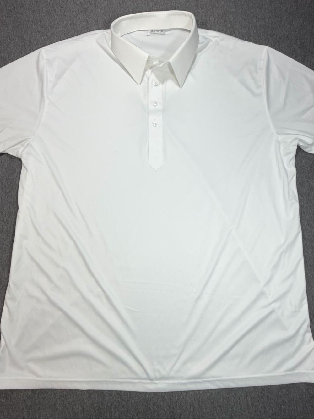 Collars and Co Dress Collar Polo Shirt Mens XXL White Short Sleeve Stretch